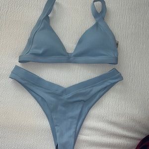 brand new blue shein bikini set